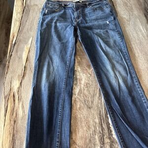 LEVI STRAUSS Women's Size 14M Blue 505 Straight Leg Jeans‎ Denim's Dark Wash